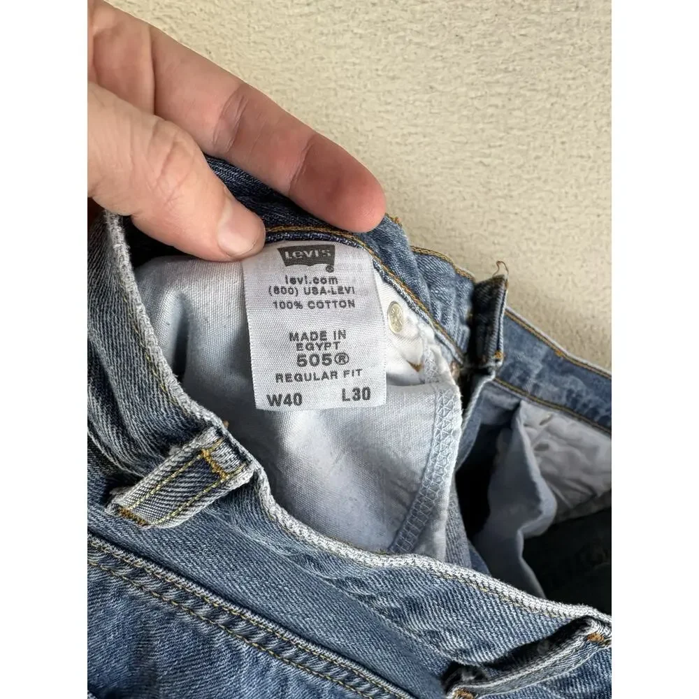 Vintage Levis 505 Jeans Men 40x30 Regular Fit Straight Workwear Denim Y2K